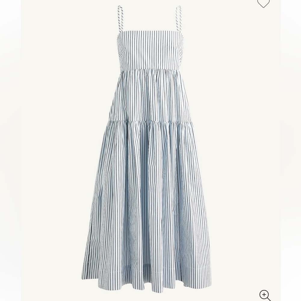 J. Crew Tall Tie-Back Tiered Dress in Stripe